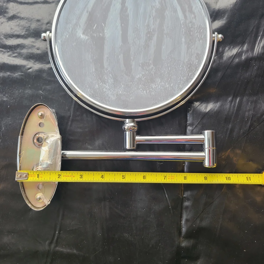 Round Silver Wall Mounted Makeup Mirror 8